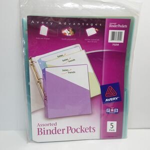 Avery Assorted Binder Pockets 5 Pack